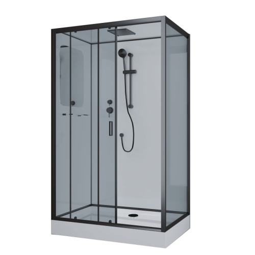 Душевая кабина Niagara Premium 69120134QRBLACK 120х80 прямоугольная с крышей ориентация правая